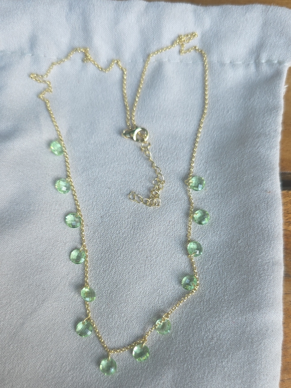 Isabella M Green Stones Station Necklace, NWOT